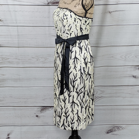 ANTHRO MOULINETTE SOEURS Sequin Cream/Black Dress - Picture 2 of 15